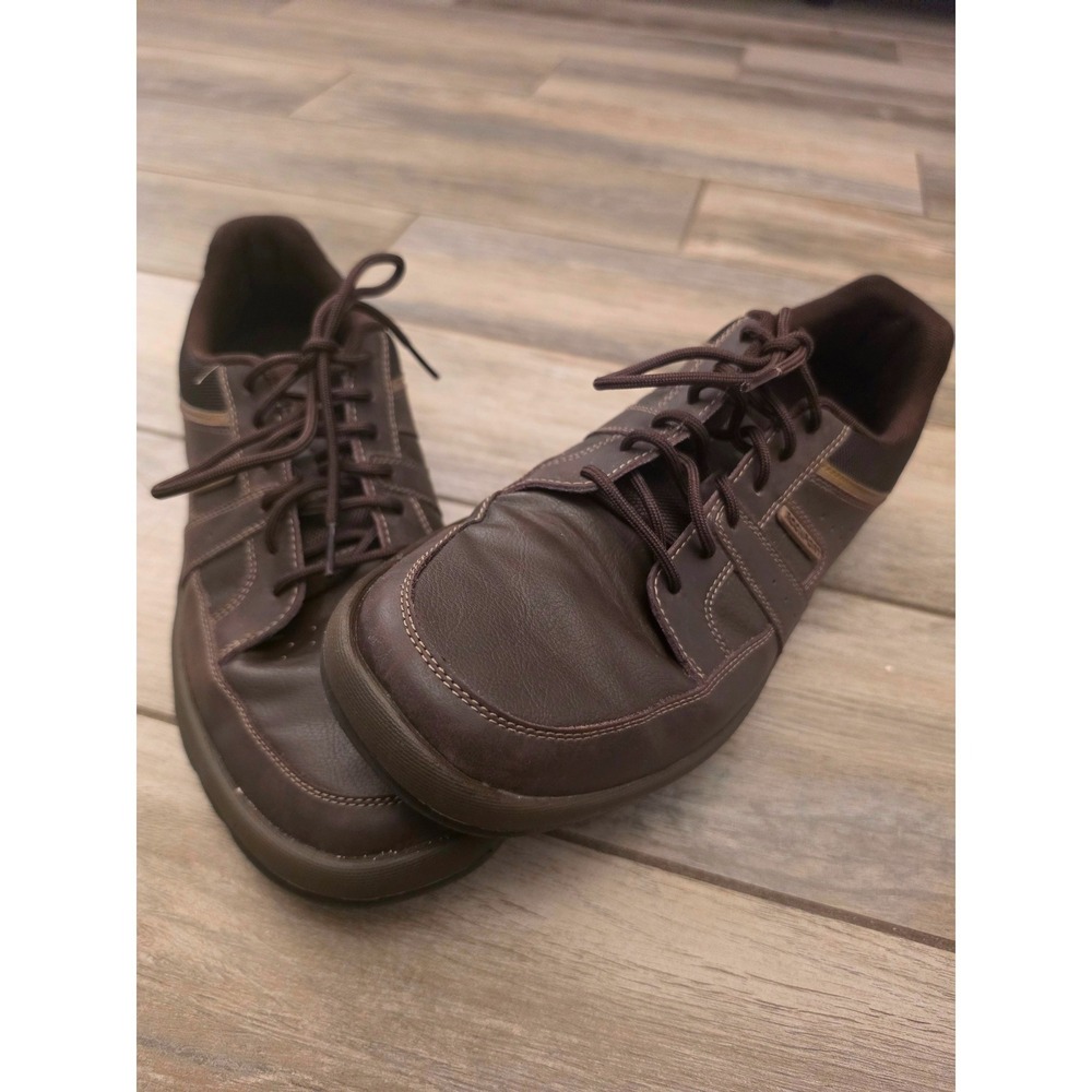 Rockport XCS Men Brown Leather Walking Shoes Sneakers Size 10.5